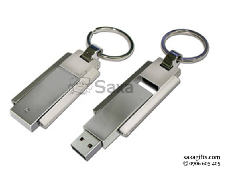 Usb kim loại in logo xoay 360 độ thanh trượt