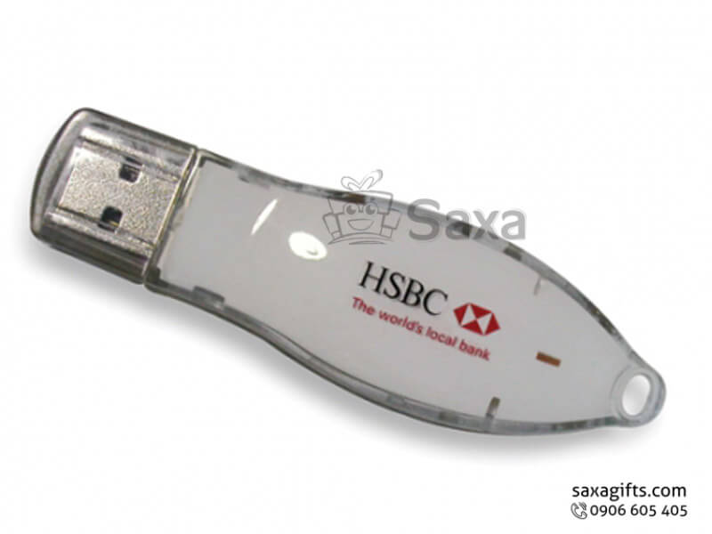 Usb nhựa in logo trong nắp rời có đèn