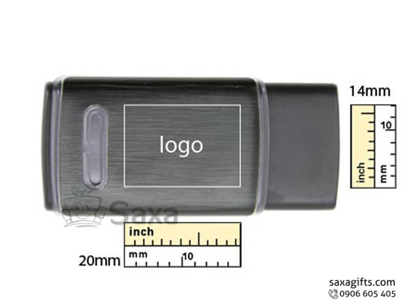 Usb nhựa in logo nắp rời có viền sáng đèn ở thân