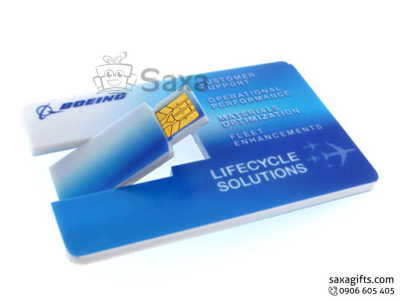 Usb thẻ nhựa in logo chip xoay 360 độ có hộp nhựa đi kèm