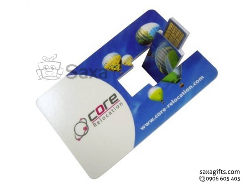 Usb thẻ nhựa in logo chip xoay 360 độ có hộp nhựa đi kèm