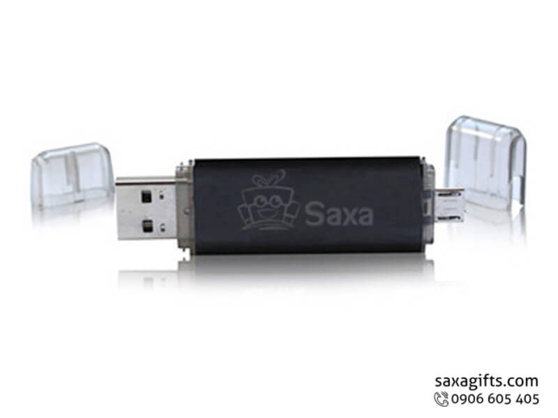 Usb on the go in logo có thêm cổng kết nối điện thoại giá rẻ