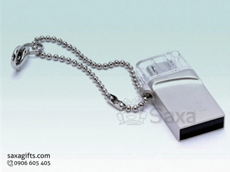 Usb on the go in logo bằng kim loại nắp rời nhỏ gọn