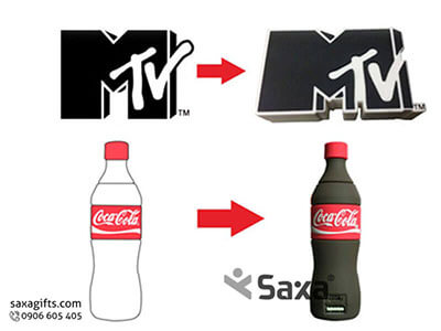 Pin sạc dự phòng in logo mô hình chai nước