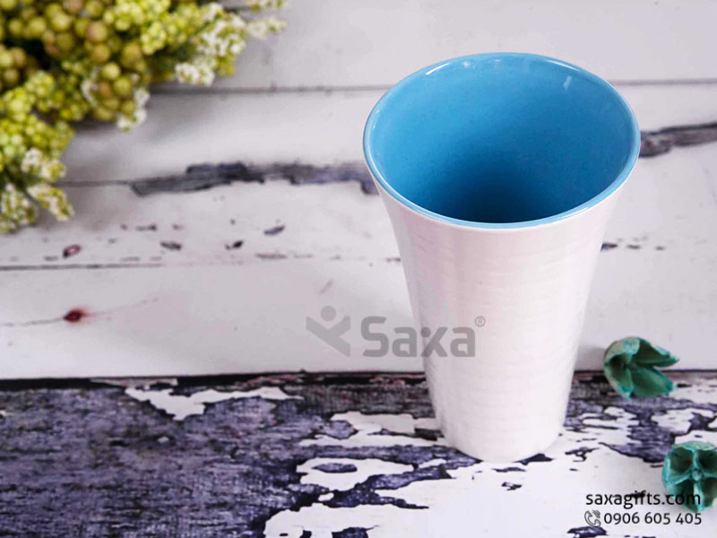 Ly sứ Bát Tràng dáng cao hình V, dung tích 350 ml