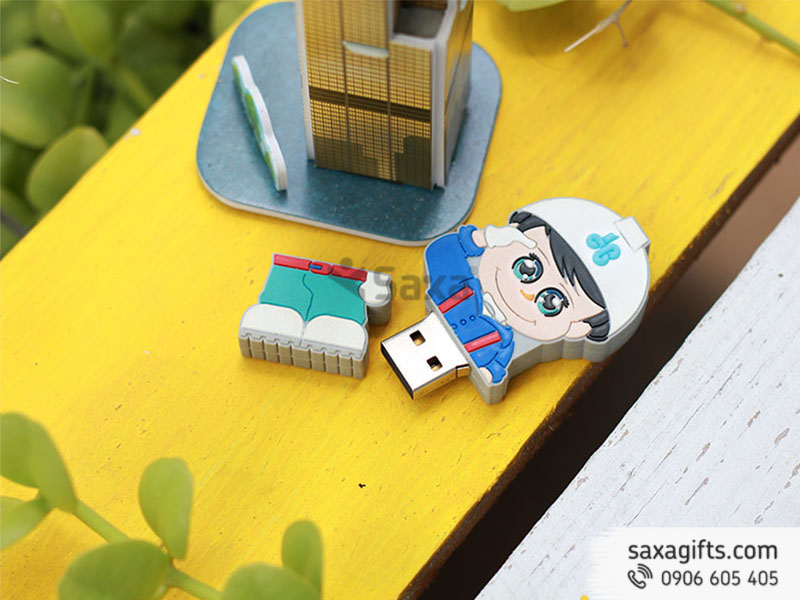 Usb cao su nắp rời, mô hình anh kỹ sư của Công ty xây dựng Hòa Bình