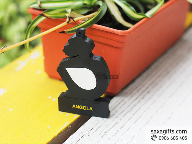 Usb cao su 2d nắp rời, đổ khuôn biểu trưng logo Angola