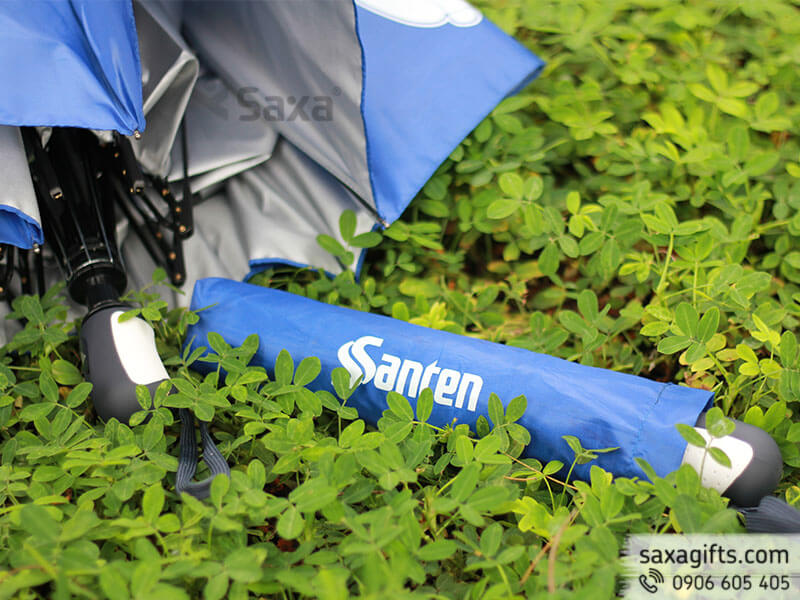 Dù cầm tay gấp 3 tự động 1 chiều in logo Santen