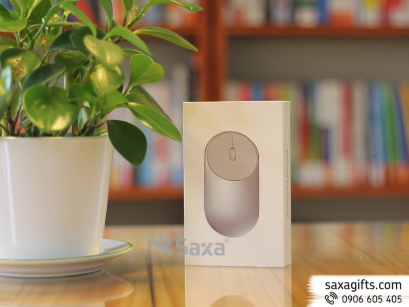 Chuột không dây màu xám phối trắng quà tặng