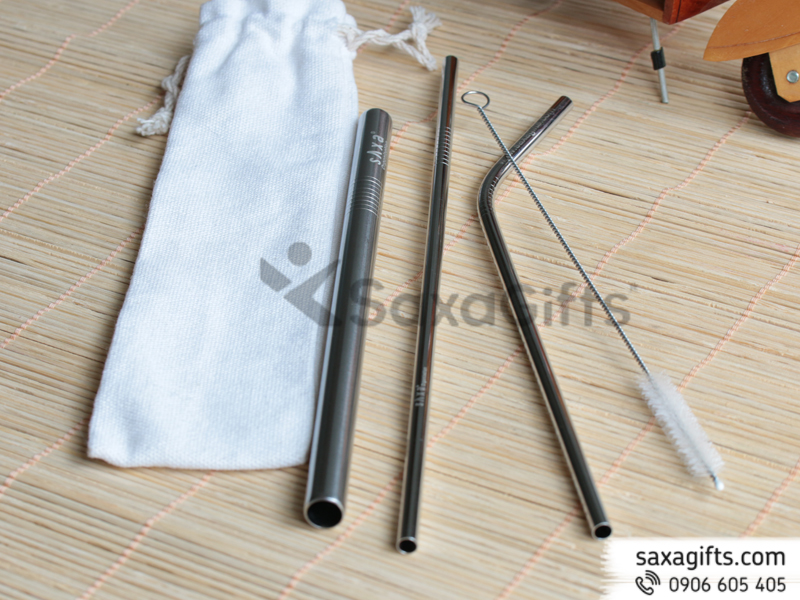 Bộ quà tặng ống inox túi rút – Set 9