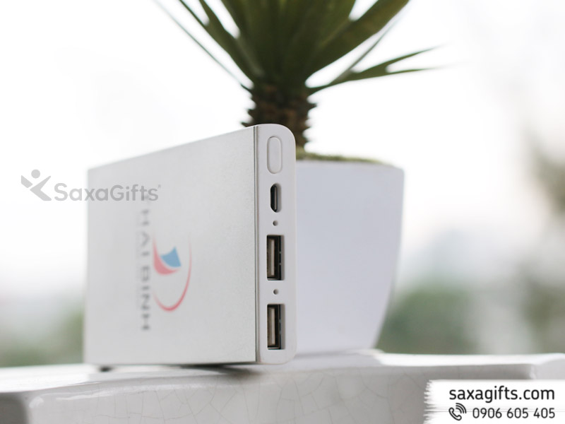 Pin dự phòng quà tặng, kim loại 6.000mAh dáng vuông vức