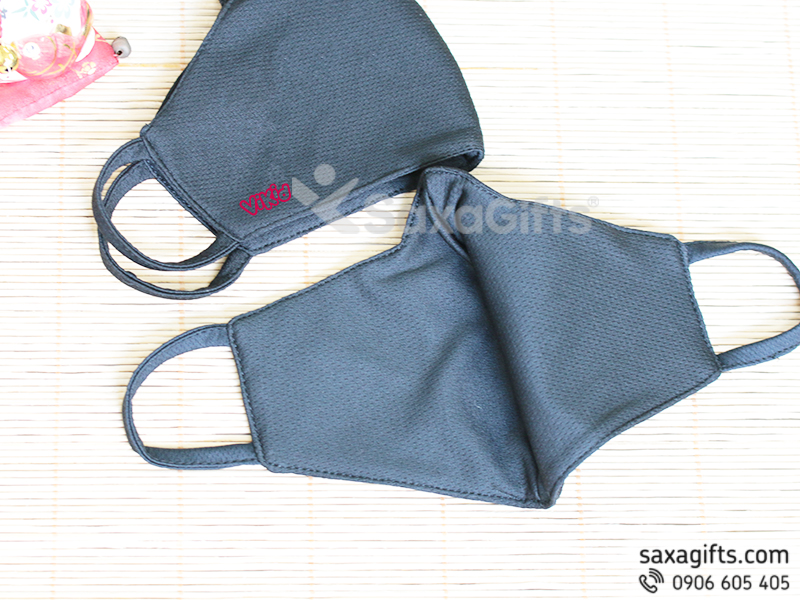 Khẩu trang 3 lớp  (2 lớp vải mè, lớp trong vải không dệt), quai vải mè - Quà tặng mùa Covid