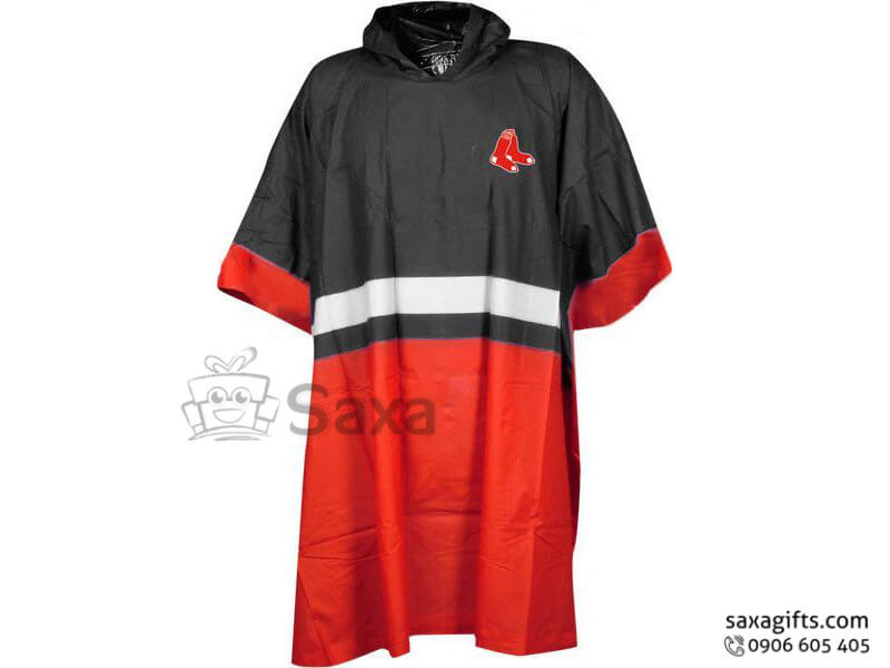 Áo mưa bit in logo vải nhựa phối 3 màu ấn tượng