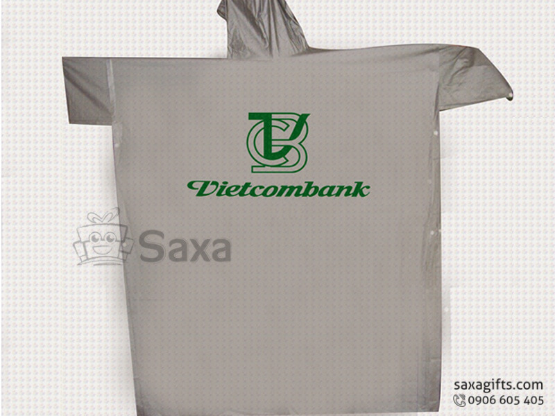 Áo mưa cánh dơi in logo vải nhựa quà tặng từ Vietcombank