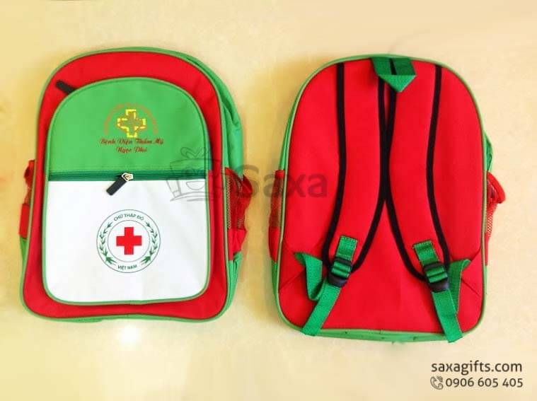 Balo trẻ em bằng vải dù phối 3 màu