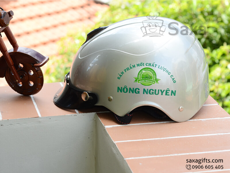 Mũ bảo hiểm in logo quảng cáo form nhỏ gọn có lỗ thoáng khí