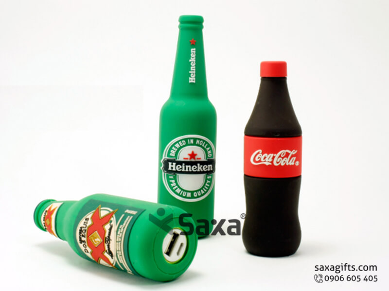 Pin sạc dự phòng in logo mô hình chai nước