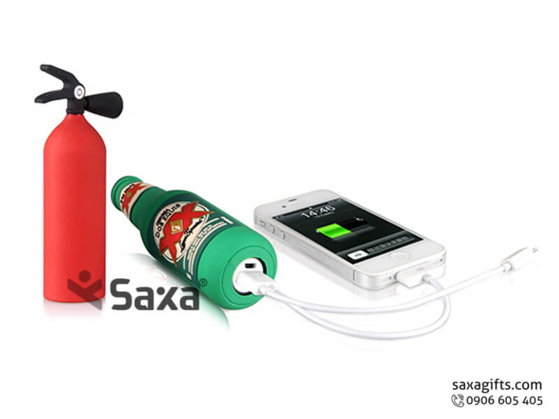 Pin sạc dự phòng in logo mô hình chai nước