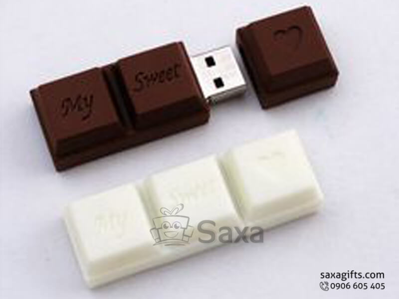 USB vỏ cao su làm theo mẫu 3D mô hình chocolate