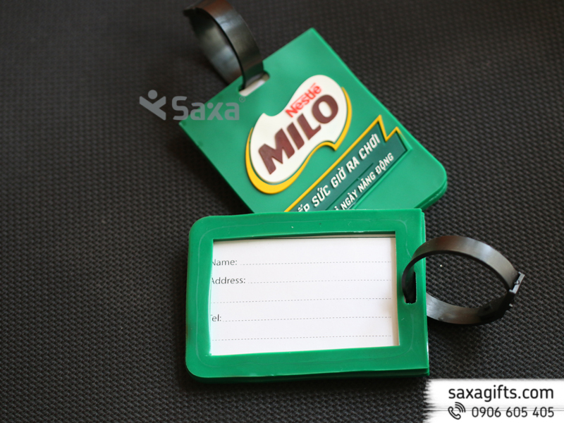 Thẻ đeo vali hành lý đổ khuôn thương hiệu Milo