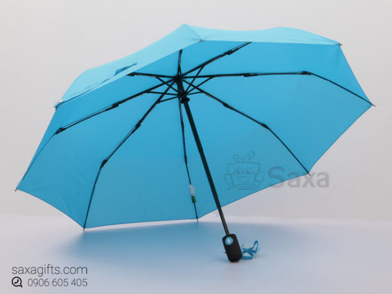 Dù cầm tay in logo dạng gấp 3 khung kèo nhựa dẻo