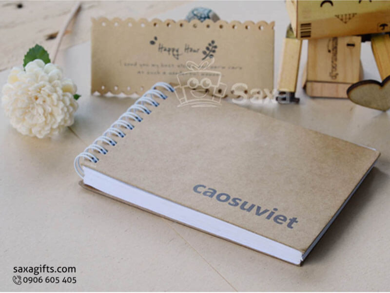 Sổ note lò xo in logo khổ chữ nhật 15*10 cm