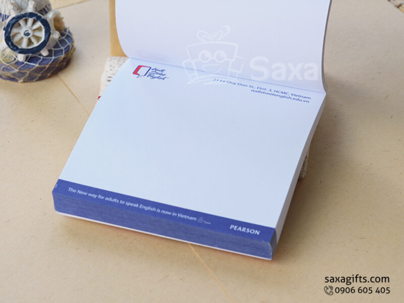 Sổ note gáy dán in logo khổ vuông 6.5*6.5 cm