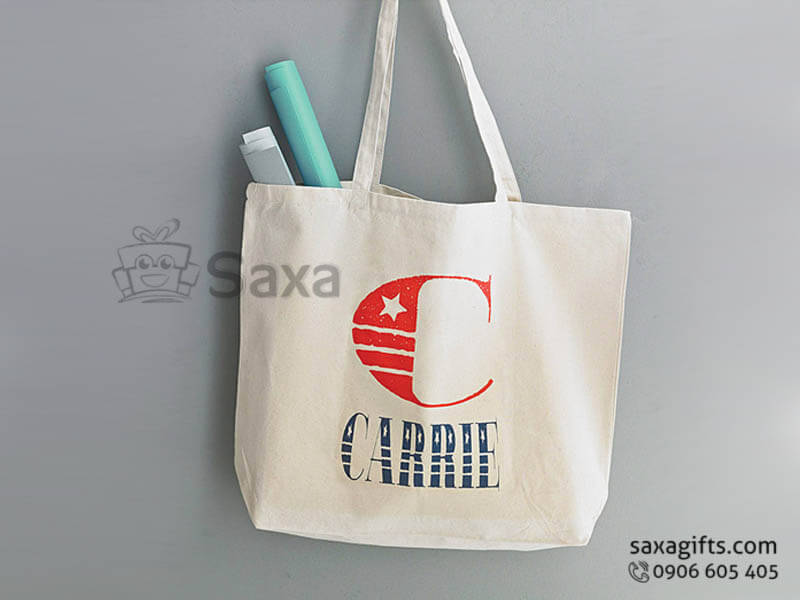 Túi vải canvas in logo xách tay ton sur ton