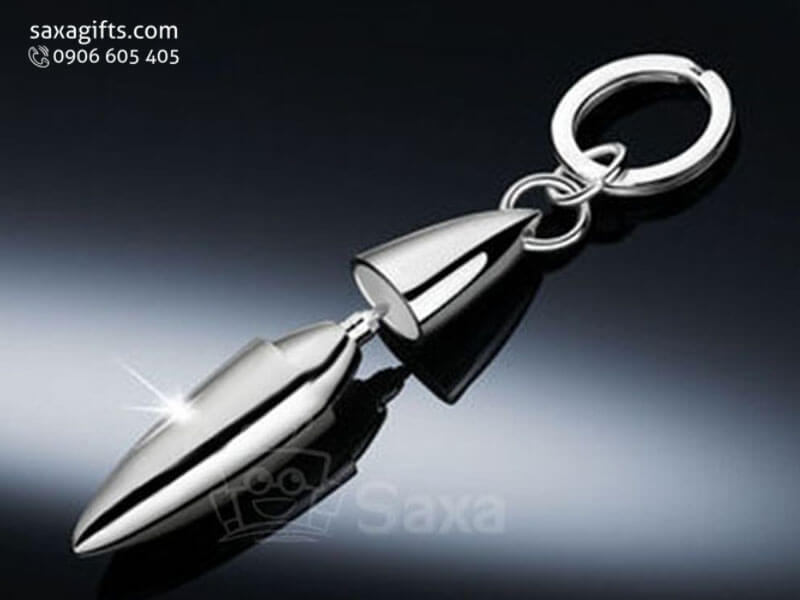 Móc khóa kim loại in logo kết hợp bút ký 2 in 1