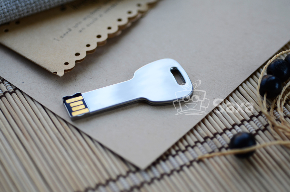 Usb kim loại in logo hình chìa khóa bầu 