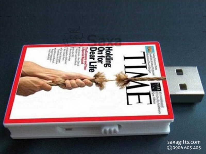Usb nhựa in logo thanh trượt mô hình tạp chí Time