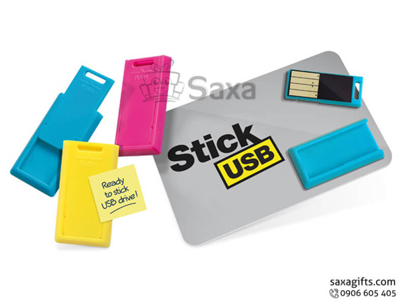 Usb thẻ nhựa in logo phối hộp chứa chip kiểu trượt cá tính